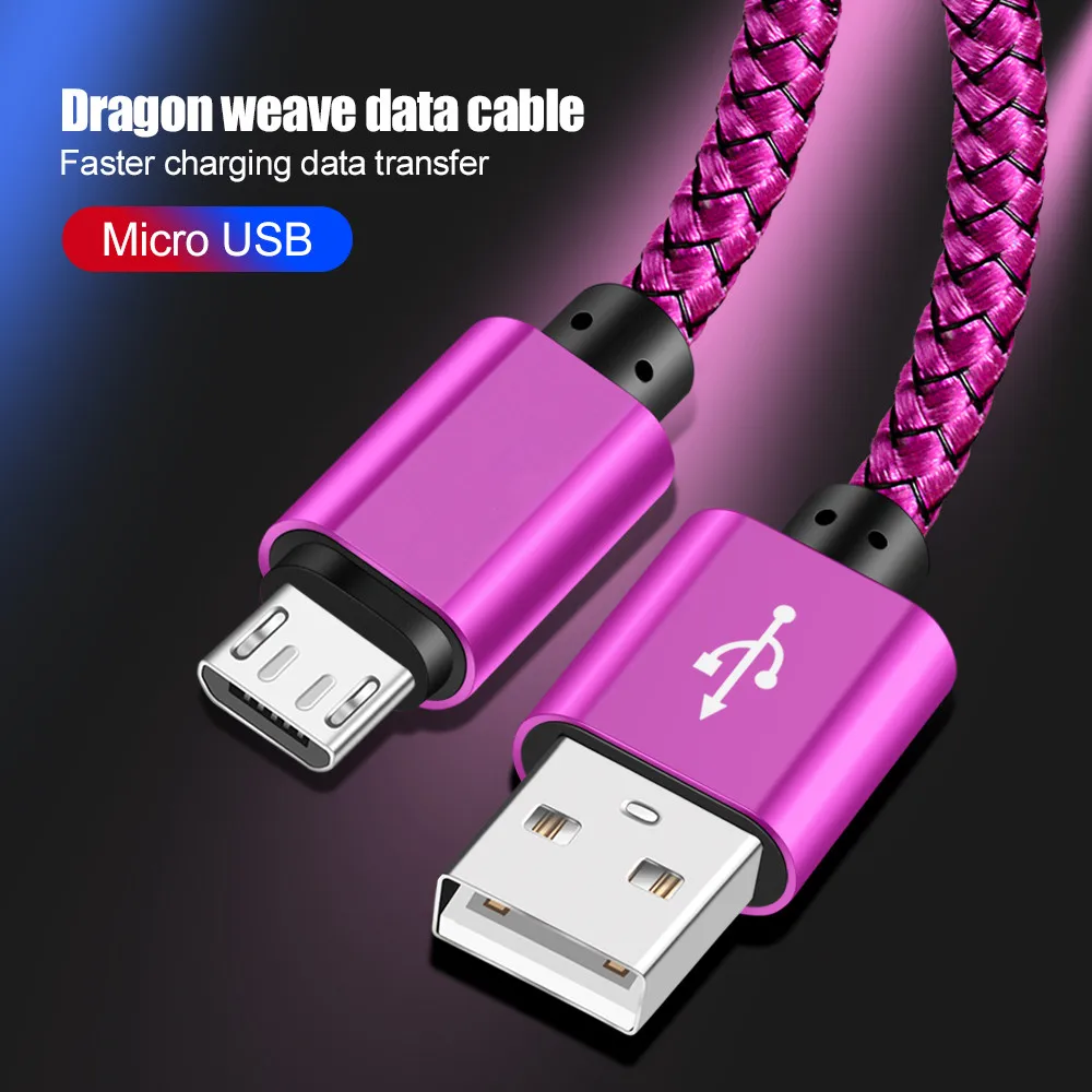 2M Micro usb кабель для быстрой зарядки huawei Y5 2019 7A honor 8X Redmi 6a Note 6 pro iphone X мобильный