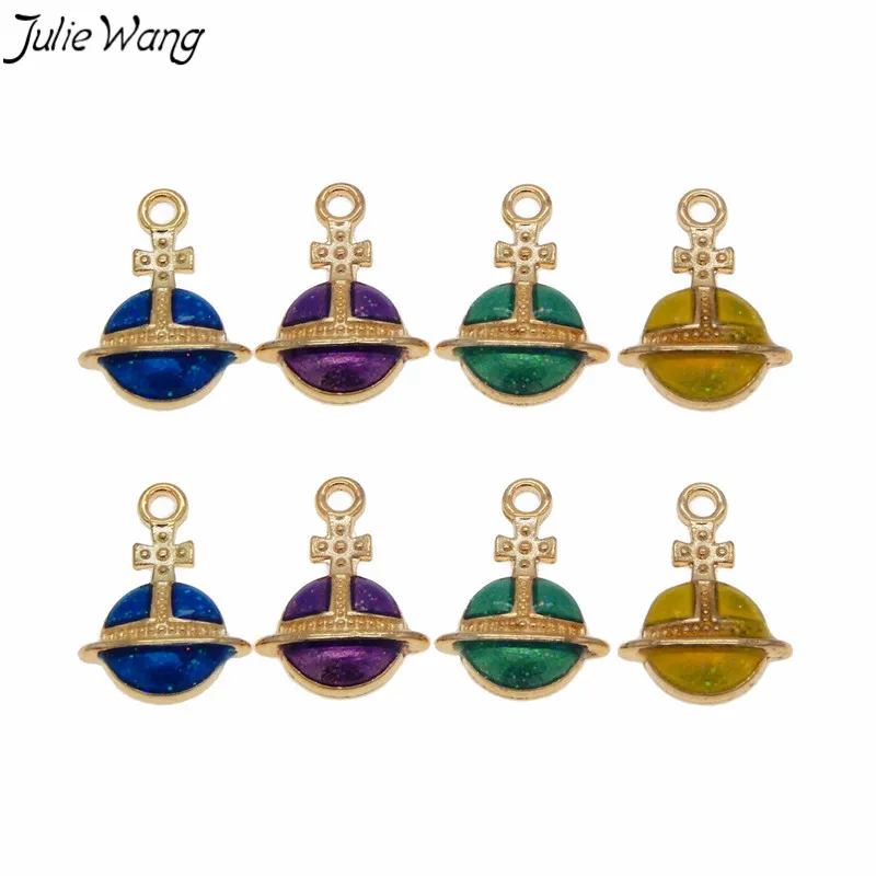 Julie Wang 8 шт. цвет яркий крест на верху универсальная планета подвеска из