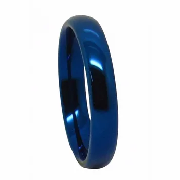 

Blue Dome Tungsten Carbide Wedding Bands Vintage Mirror Engagement Rings Fashion Couples Jewelry