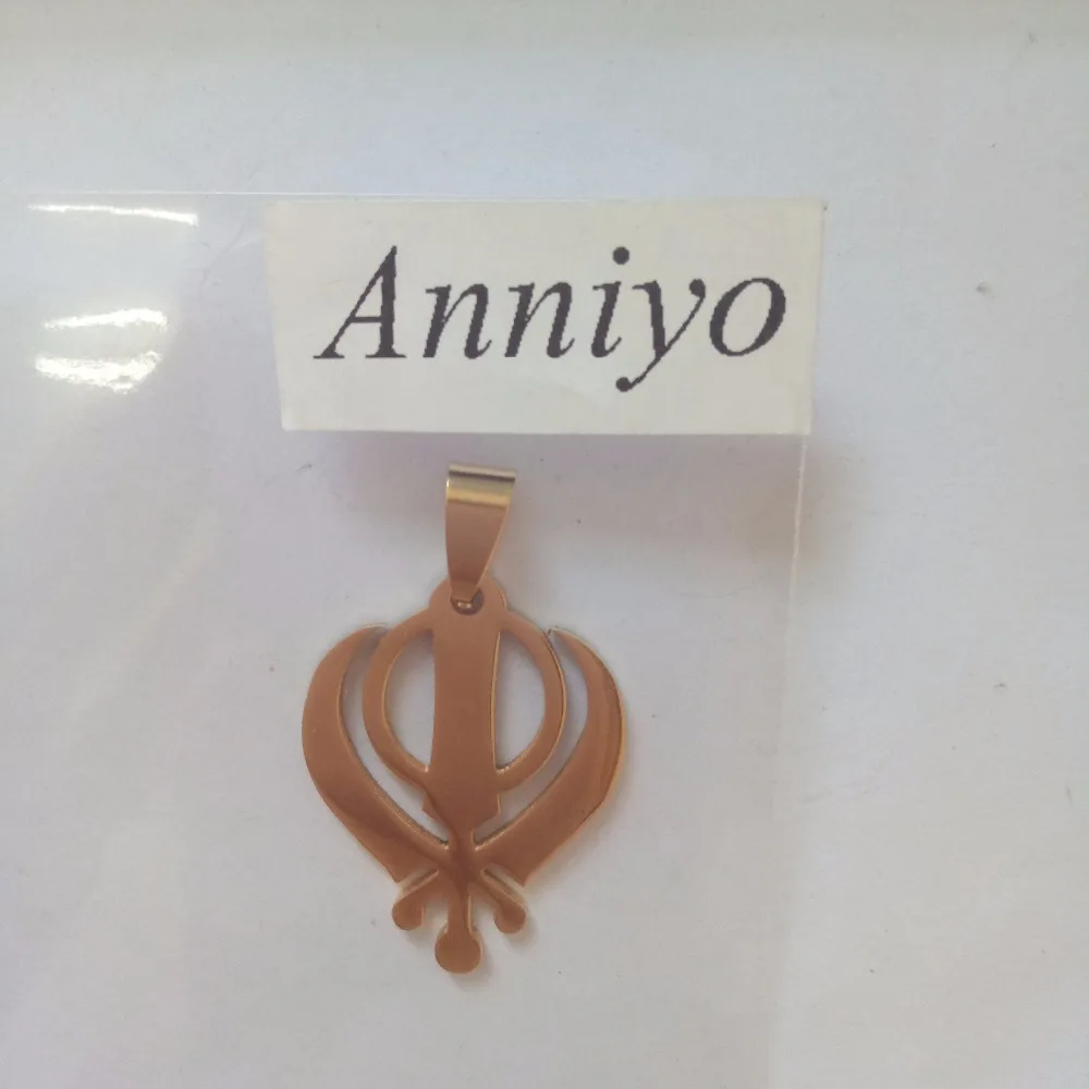 Ожерелье Anniyo Sikhism подвеска Sikh Khanda ювелирные изделия золотого цвета Sikhs ожерелья