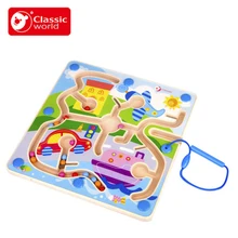 Классический Мир трафика магнитной навигации головоломки Обучающие навигатор Логические головоломки деревянный Игрушечные лошадки Ранние развивающие игрушки