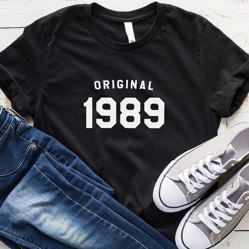 30th Birthday Футболка женская Повседневная графическая футболка Оригинал 1989 с