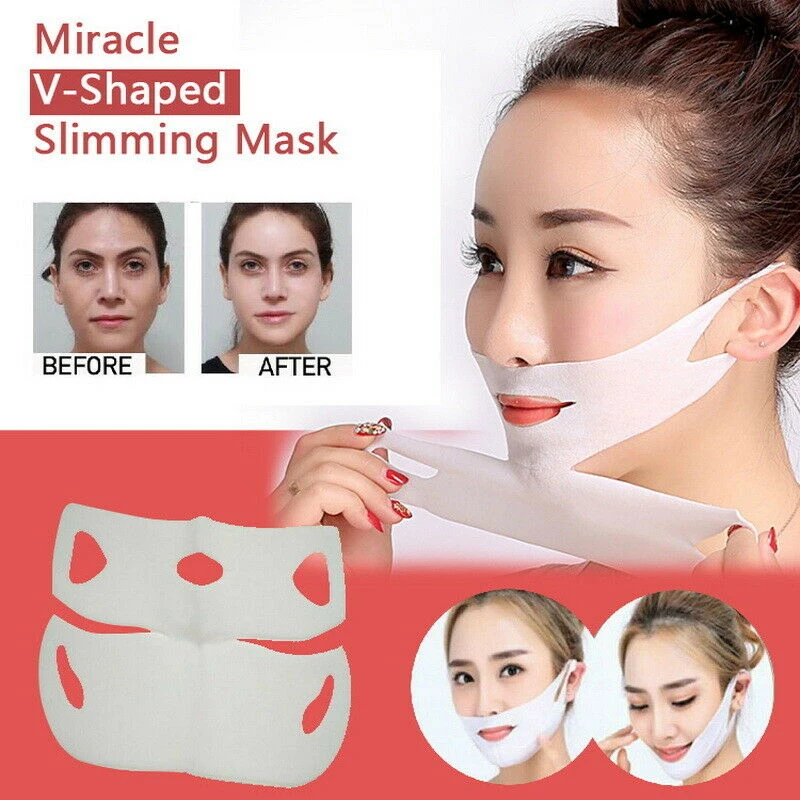 4D двойная V маска для лица подтягивающая укрепляющая бумажная маска для похудения для устранения отеков подтягивающая тонкая маска для ухода за кожей лица TSLM2