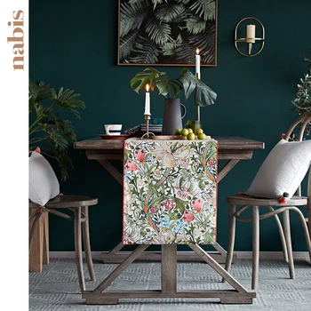 

Hedge floral cotton table runner cloth tafelloper 1pc customizable