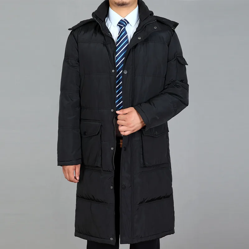 TEAEGG размера плюс 4XL черная длинная зимняя куртка на утином пуху мужская одежда с капюшоном белая куртка на утином пуху для мужчин парка Hombre AL268