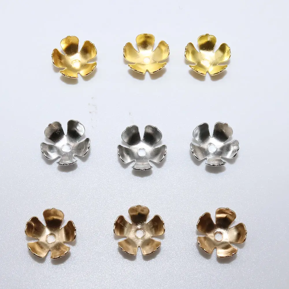 

Wholesale Price Approx 100Pcs Five Petals Flowers Beads Caps Filigree Alloy Bead Caps Findings For Jewelry Making End Caps C020