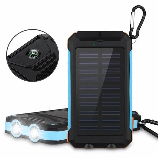 Solar Power Bank Real 20000 mAh Dual USB External Waterproof Polymer Battery Charger Outdoor Light Lamp Powerbank Ferisi 5