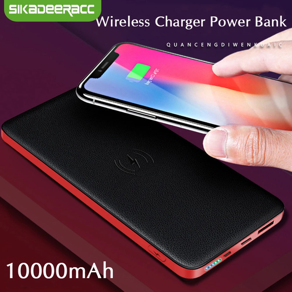

10W Fast Charging Wireless Charger 10000mAh Power Bank For iPhone Xs Max XR X 8 Plus Qi QC3.0 Type-C USB Charger Dock Pad DI56