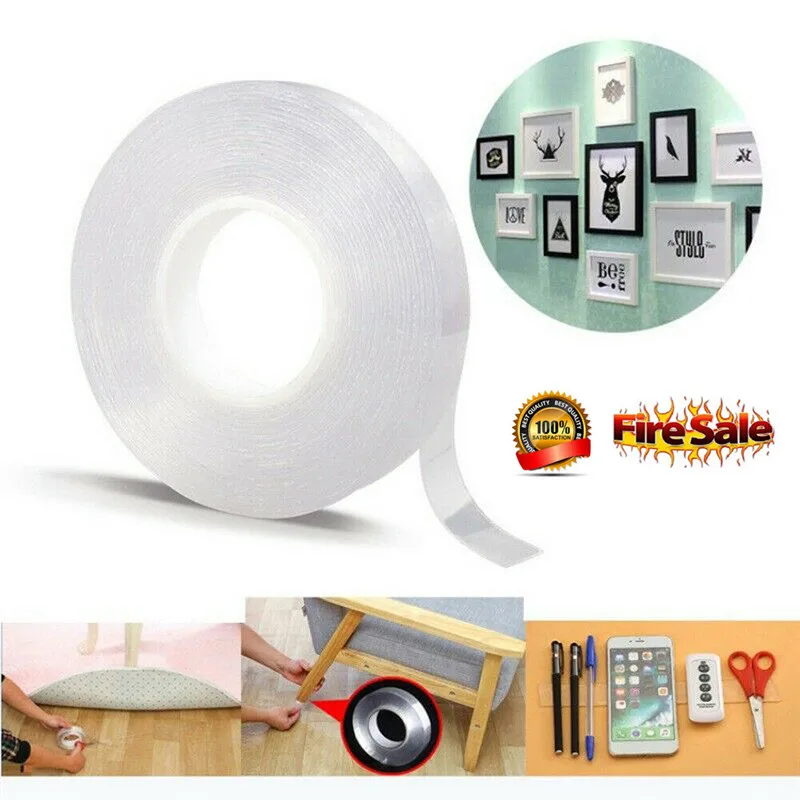 

Multifunctional Double-Sided Adhesive Nano Tape Traceless Washable Removable Tapes Indoor Outdoor Gel Grip Sticker Home Tool
