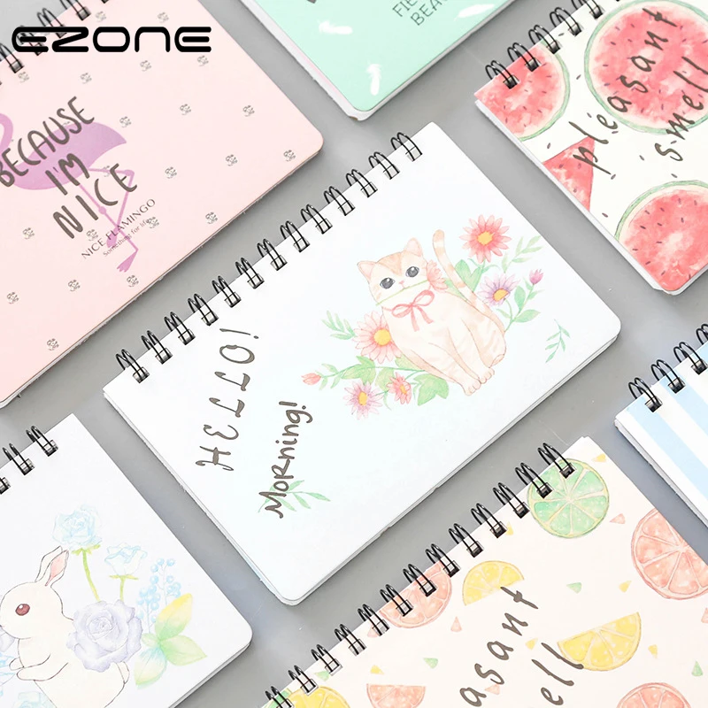 

EZONE Cartoon Notebook Kawaii Car/Rabbit/Flamingo/Fruit Printed Weeklly Plan Notepad For Organizer Memo Pad Students Stationery