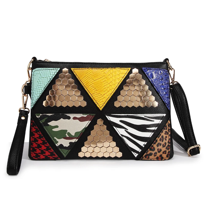 

SJ Women Leather Shoulder Bags Messenger Bag Braccialini Italy Handicraft Color Rivet Fashionista Europe Lady Handbag Camouflage