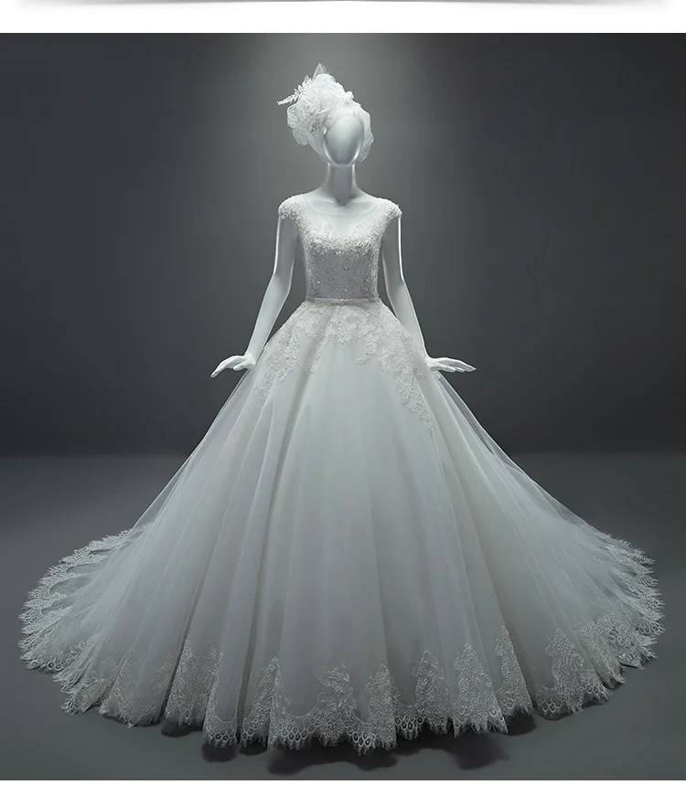 

bridal ball gown beading appliques romantic new fashion sexy vestido de novia casamento lace wedding dress 2015 cap sleeve