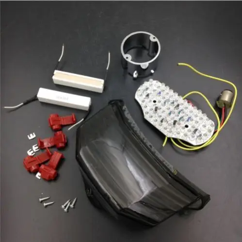 

Motorcycle LED Tail Light Integrated Running Indicator Brake Turn Signal Lamp For Yamaha FZ6 Custom Smoke Lens