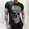 DUYOU hommes concepteur t-shirts hommes à manches courtes mode strass grand crâne homme t-shirt mâle haute qualité 100% coton t-shirts fzw070 ► Photo 1/6