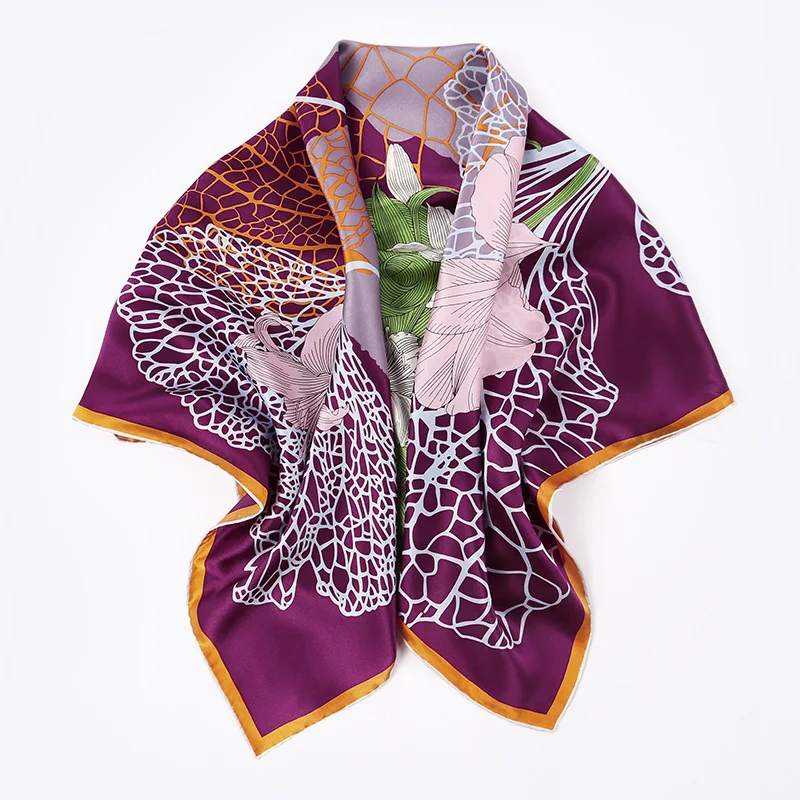 HA847 Новая мода Бизнес Путешествия печатных шарфы для женщин Дамская теплая шаль Дамский платок 100% шелковый шарф