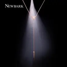 NEWBARK Sexy Modern Y Shape Long Necklace With Triangle Spike Pendant Pave CZ Chain Necklace Women Boho Jewelry