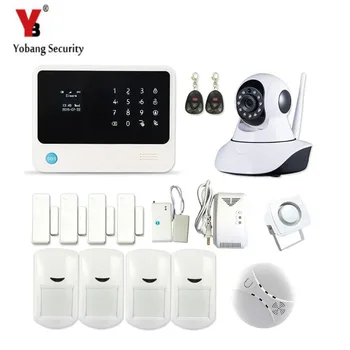 

YobangSecurity WIFI Alarm GSM Wireless Auto Dial Home Security Alarm System APP Gas Leak Sensor IP Camera 433Mhz Smoke Sensor