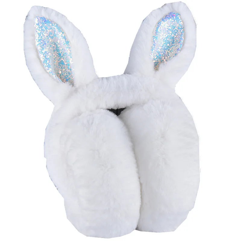 Новые модные милые плюшевые уши кролика наушники удобные теплые большие наушники женские зимние уличные защитные уши зимние аксессуары