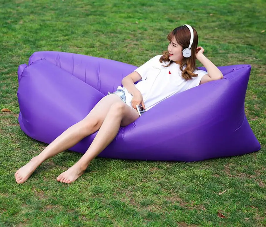 Bed Sleeping Bag Sofa Fast Inflatable Sleeping Sofa Bed Beach Garden Airbag  Sofas Beach Chair Pool Float