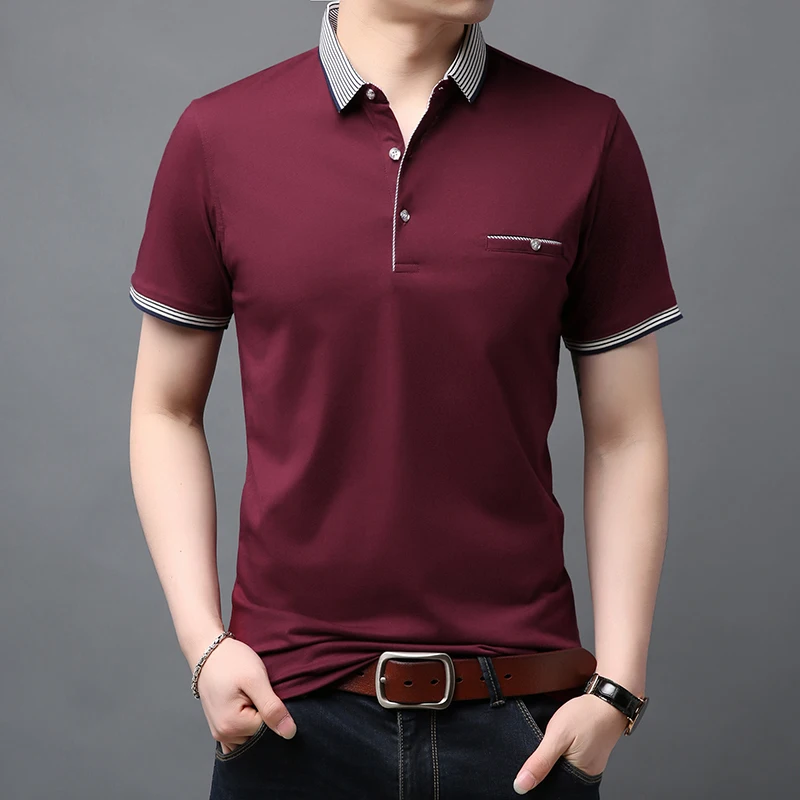 

2019 New Fashion Brand Summer Shirts Polo Men's British Style With Short Sleeve Slim Fit Top Grade Poloshirt Casual Clothes