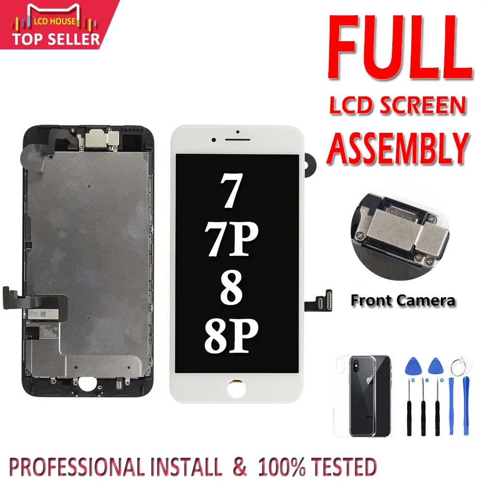 

1PCS Full Set LCD For iPhone 7 8 Plus LCD Display 3D Touch Screen Digitizer Assembly Replacement +Front Camera+Earpiece Speaker