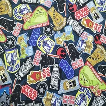 Красивая хлопчатобумажная холщовая ткань с героями мультфильмов, галактика и Звездная война, холщовая ткань с принтом, шитье, пэчворк, сделай сам, Студенческая сумка, скатерть