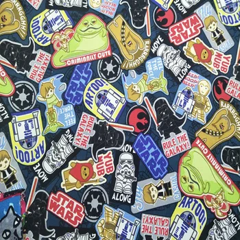 

Nice Cotton Canvas Fabric Cartoon Rule the Galaxy & Star War Printed Canvas Fabric Sewing Patchwork Diy Student Bag Table Cloth