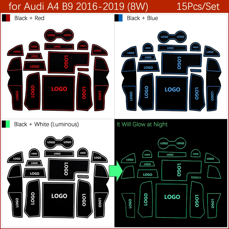 Противоскользящие резиновые ворота слот чашки коврик для Audi A4 B8 2008- 8K A4 B9- 8W SLine S-LINE S4 RS4 аксессуары наклейки