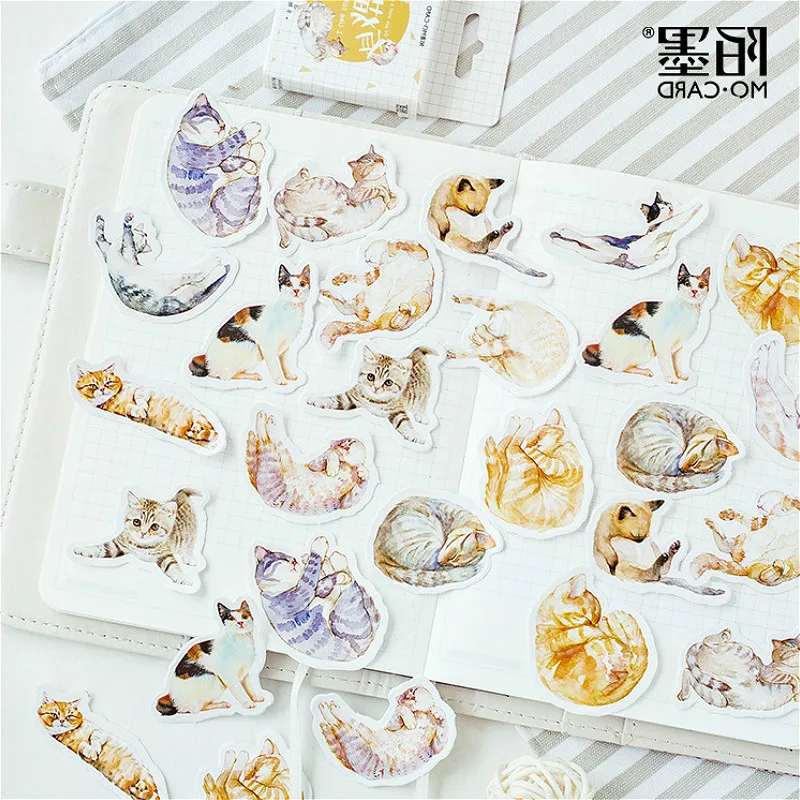 

45pcs/pack lovely notebook Cute Lazy cat Pattern Planner bullet diary office Supplies Halloween Thanksgiving gift