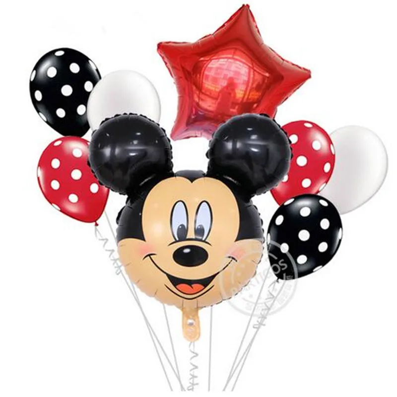 8 шт. Минни Микки Маус Фольга Воздушный шар для Бэйби Шауэр мультяшный набор для вечеринки надувные шарики Globos для счастливого рождения вечерние украшения