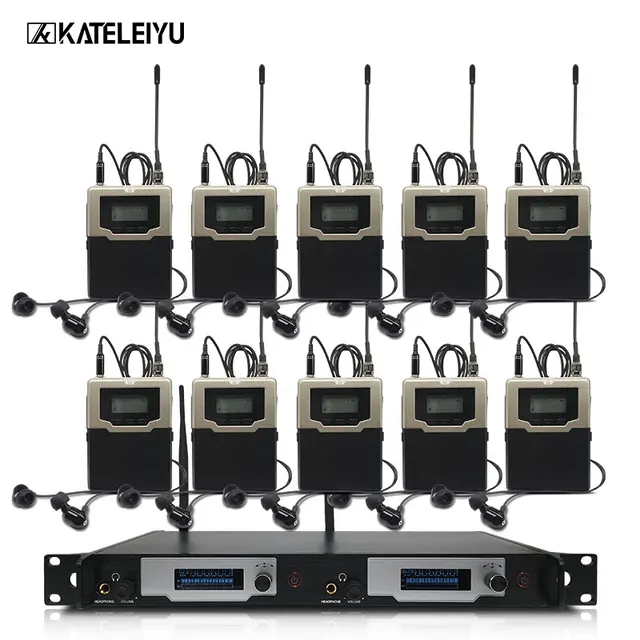 Ear monitor wireless system with 10 receivers EM5810 In stage monitor