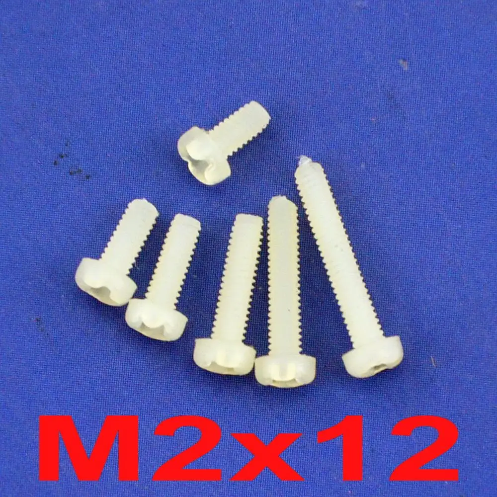 

(10 pcs/lot ) Metric M2 x 12mm Nylon Phillips Pan-Header Screw.
