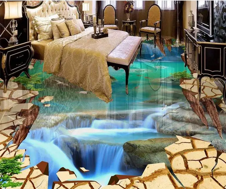 3d flooring custom luxury wallpaper for floor Water ...