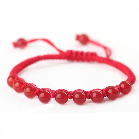 Red Women's Bracelet Knitted Red String Bracelets Female Accessories