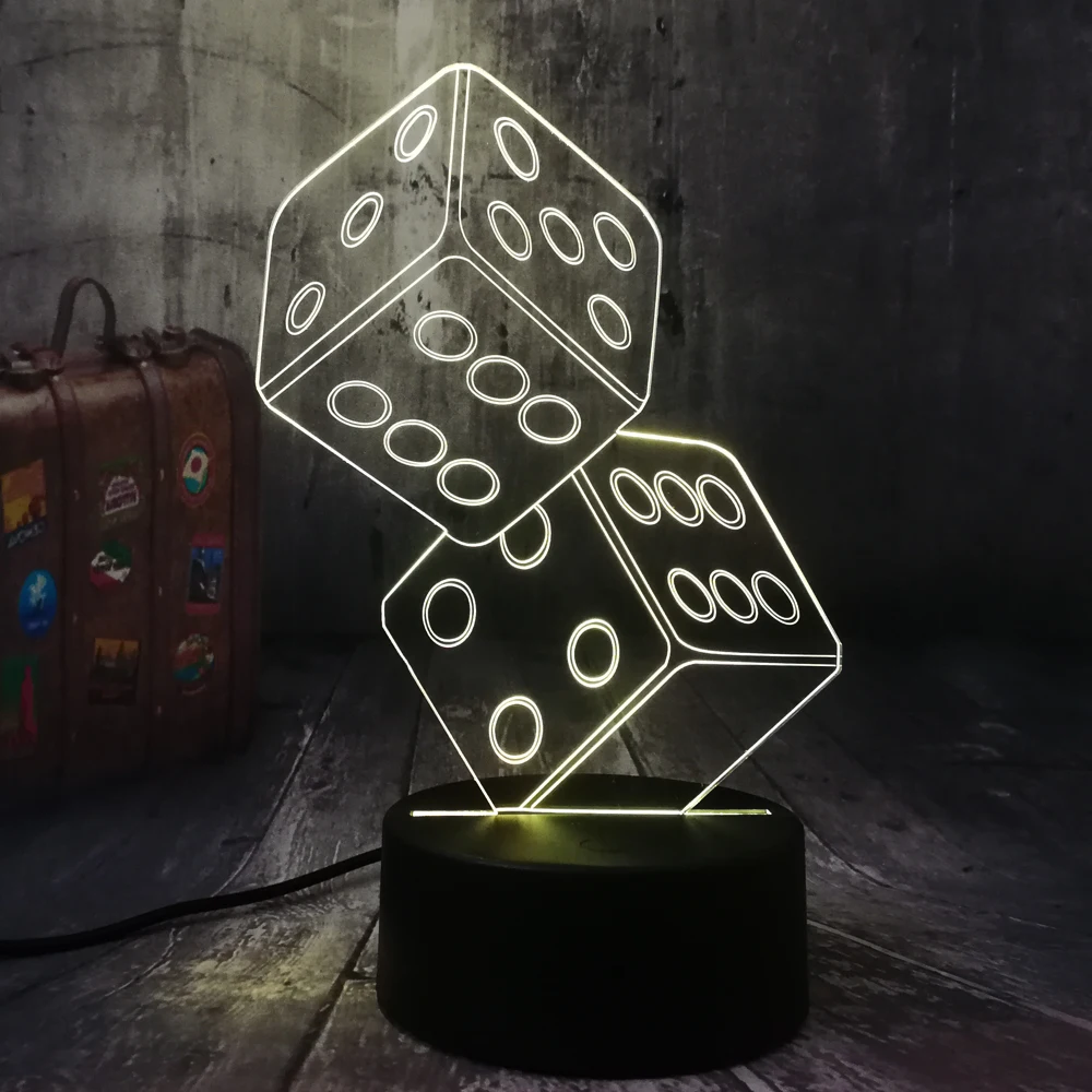 

Fun Dice Poker Playing Cards Game Party 3D Night Light LED Table Desk Sleep Lamp Living Room Decor Toy Christmas Birthday Gift