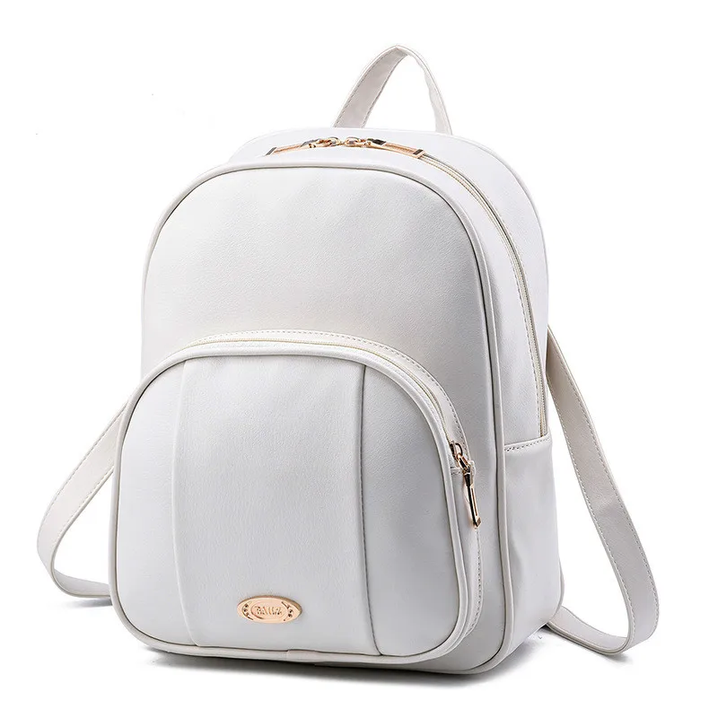 2017 New Arrival Bags for Woman Concise Leisure Fashion Korean Style Backpack Solid Color Beige Pink