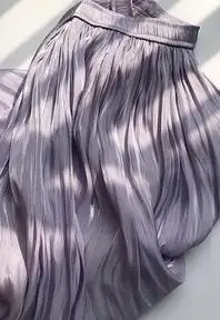 Летнее Новое поступление Горячая Jupe Longue шелковистая гладкая плиссированная юбка большой маятник женские юбки 6 цветов - Цвет: Light Purple