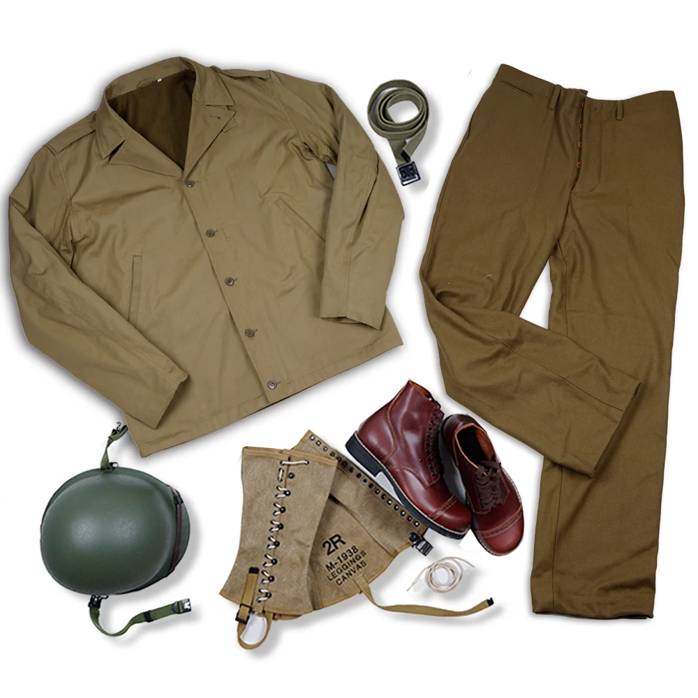 WW2 Американский армейский M41 F/W Униформа и M1 шлем с крышкой USMC леггинсы ремень