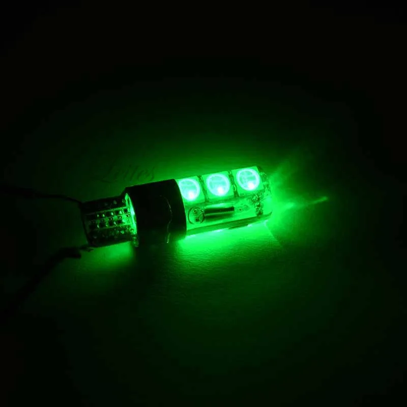 Leites 2pcs Super Led 5050 6SMD RGBW T10 W5W 168 194 LED Car Lights Reading Wedge Light Lamp Flash Strobe T10 Remote Control.04