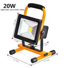 Светодиодный прожектор перезаряжаемый 10 Вт/20 Вт водонепроницаемый наружный аварийный светильник портативный прожектор на батарейках точечный светильник