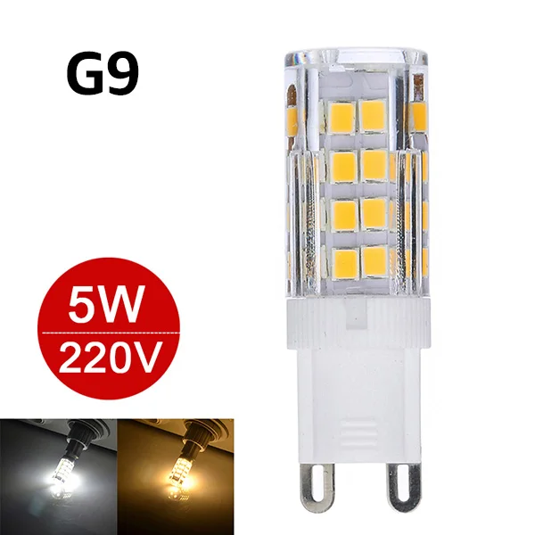Мини E14 G9 светодиодный светильник 5 Вт 7 Вт 220 В светодиодный светильник SMD2835 люстра подвесной светильник холодильник замена галогенная лампа ампула - Испускаемый цвет: G9 5W