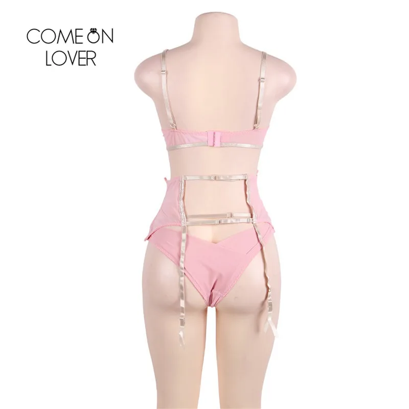 Бюстгальтер + пояс трусики Comeonlover с высокой талией комплект сексуального