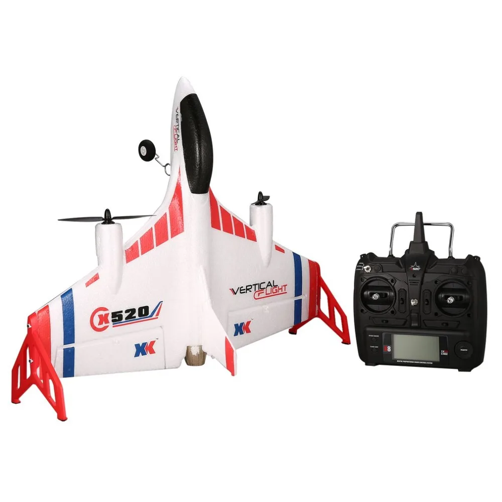 

XK X520 RC 6CH 3D/6G Airplane VTOL Vertical Takeoff Land Delta Wing RC Drone Fixed Wing Plane Toy with Mode Switch LED Light Toy