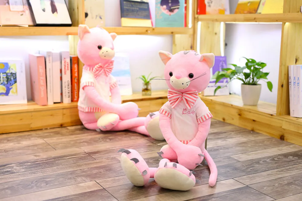 Дропшиппинг 1 шт.. 80 см Kawaii кошка с галстуком Очаровательные Плюшевые игрушки Мягкие животные кошка куклы для детей Рождество Brinquedos