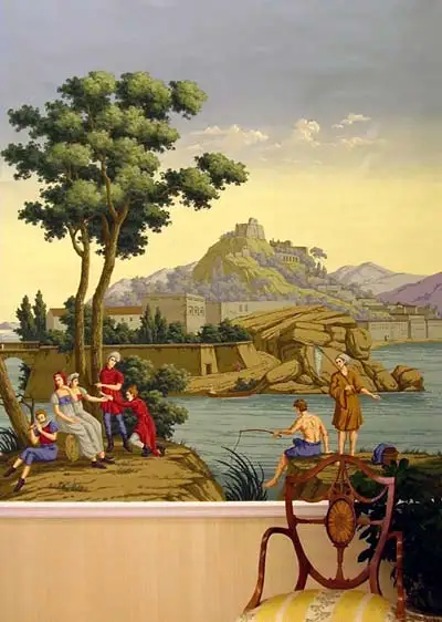 Элегантная классическая картина(Западная живопись) Ручная роспись шелковые обои Картина пейзаж обои широкий выбор мотивов и фона опционально