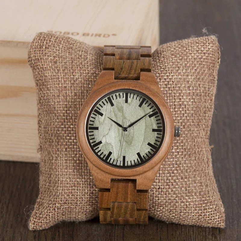 BOBO BIRD CdG19 Flavoty Discolor Mens Watches Green Sandalwood Quartz Male Watches with Faint Scent in Paper Box Drop Ship