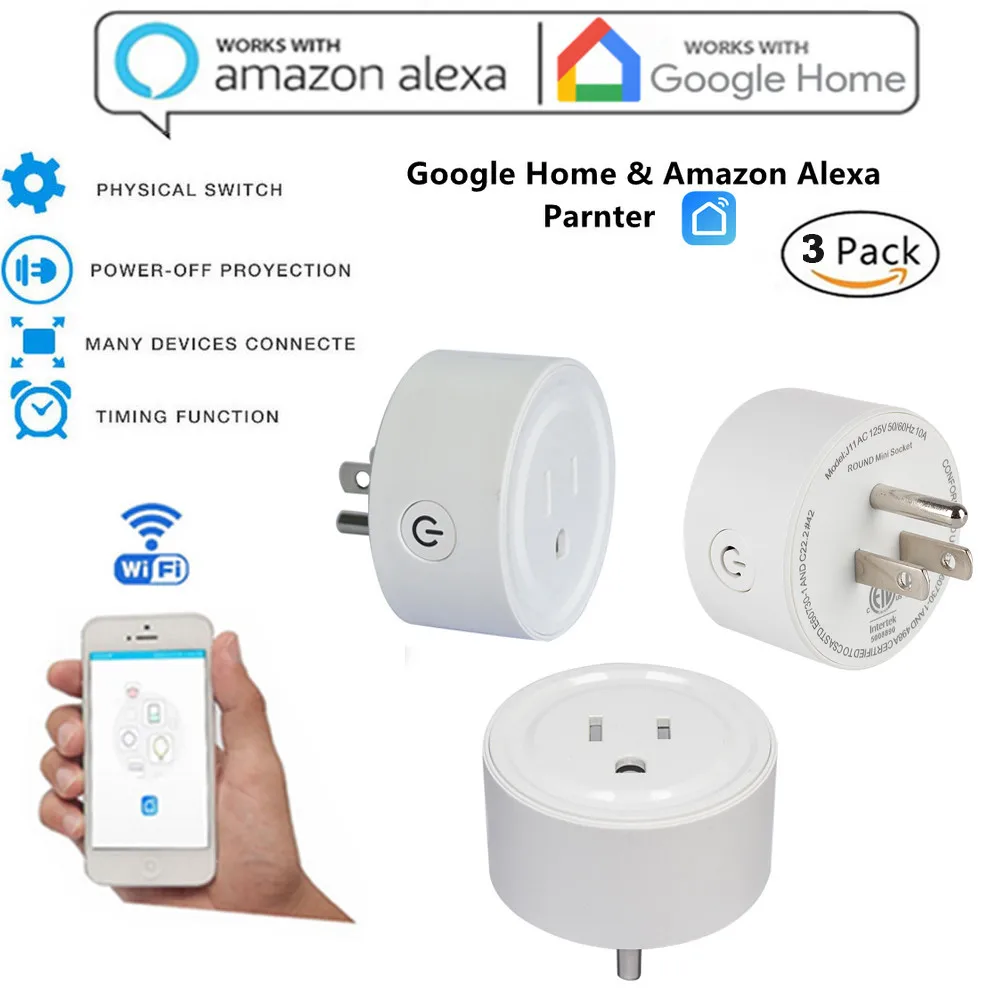 AC 85 230 В Новый умный мини WiFi розетка переключатель работает с Echo Alexa Google Home Remote US Smart