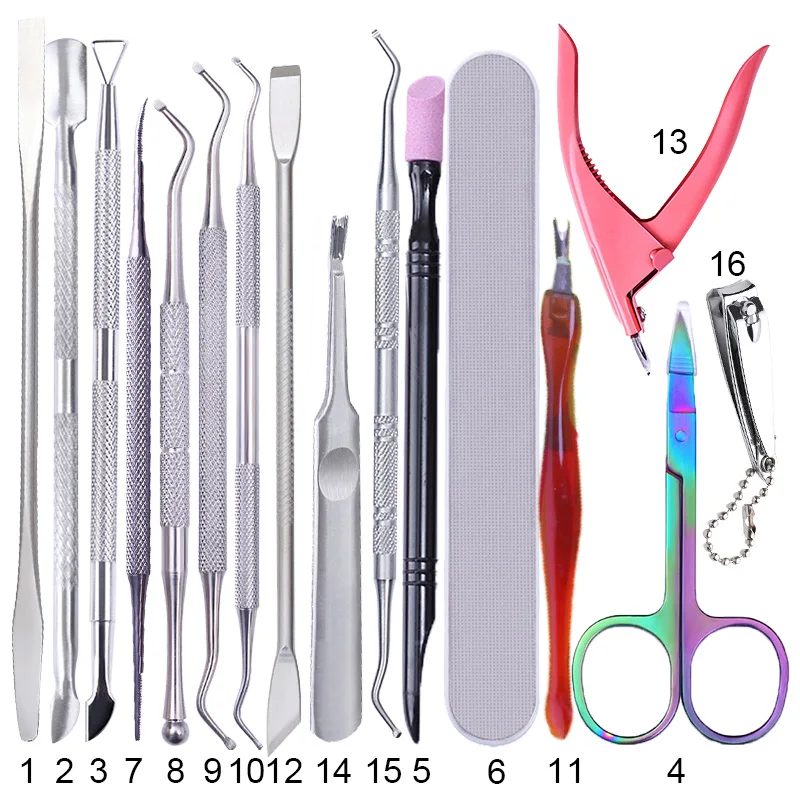 Dual-end Nail Cuticle Pusher Remover Stainless Steel Professional Nail Art Manicure DIY Design Tools