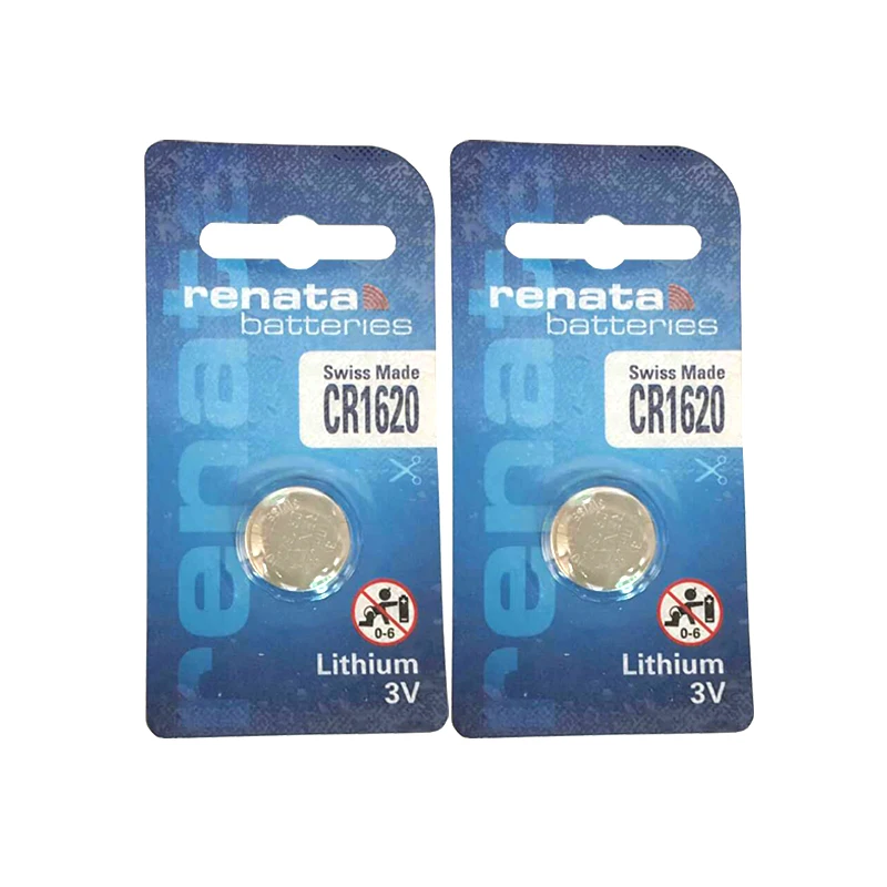 

Renata 2x CR1620 3V аккумулятор LiMnO2 кнопочный аккумулятор