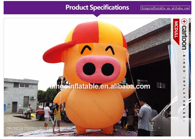 Милая надувная свинья персонаж фильма мультфильма для наружных мероприятий продвижение 6 м высокого BG-A0807